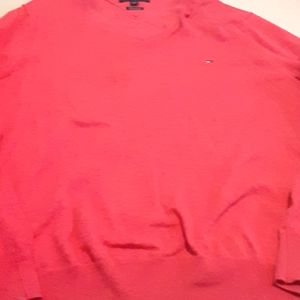 Tommy Hillfigure Pink Mens L cotton sweater.